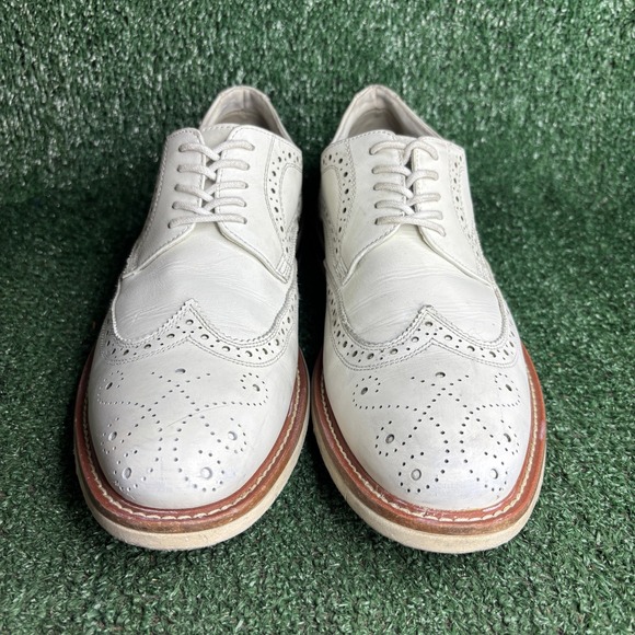 Kenneth Cole Reaction Klay Flex Lace Up Wingtip Leather Oxford White Mens 10.5 D main image 4